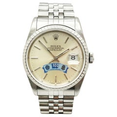 RARE Rolex Datejust 16220 100 CLUB OF HOUSTON Dial 36mm Stainless Steel