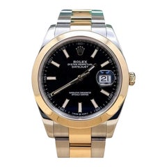 2021 Rolex Datejust 41 126303 Black Dial 18K Yellow Gold Steel Box Papers