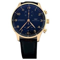 IWC Portuguese Chronograph Portugieser IW371415 41mm 18k Rose Gold Black Dial