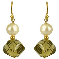 Decadent Jewels Lemon Quartz and Pearl Gold Earrings 10