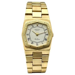 Vintage Rolex Cellini 4360 25mm White Roman Dial Octagonal 18K Yellow Gold