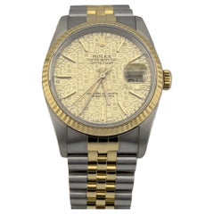 Rolex Datejust 16233 36mm Jubilee Dial 18K Yellow Gold Stainless Steel