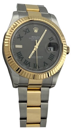 Rolex Datejust II Slate mit Wimbledon-Zifferblatt 116333, 41 mm, 18 Karat Gelbgold und Edelstahl