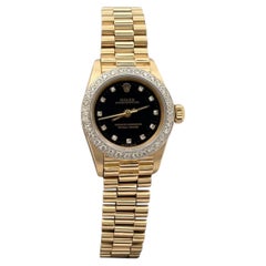 Rolex Lady President Oyster Perpetual 67188 Diamond Dial Diamond Bezel 18k Gold