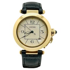 Cartier Pasha 820901 38 mm cinturino in pelle in oro giallo 18 carati