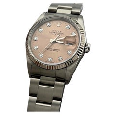 Rolex Datejust 16234 36mm Factory Salmon Diamond Dial Stainless Steel 18k Gold