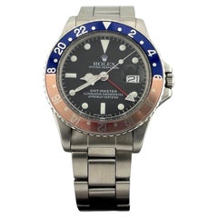 Vintage Rolex GMT Master Pepsi 1675 40mm Blue and Red Bezel Stainless Steel