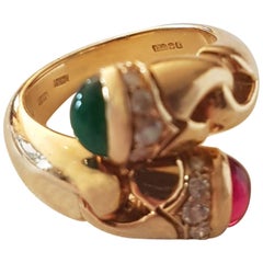 Bulgari Diamond, Emerald and Ruby Ring - final reduction!!!