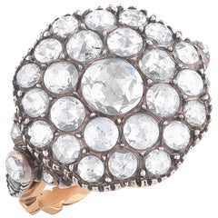 Rose Cut Diamond Round Cluster Ring 4