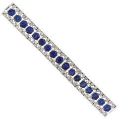 French Art Deco Sapphire and Diamond Bracelet 5
