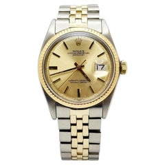 Rolex Datejust 1603 Champagne Pie Pan Dial 14k Yellow Gold Stainless Steel 36mm