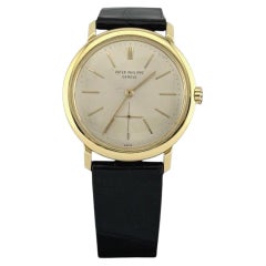 Vintage Patek Philippe Calatrava 3440 34mm Silver Dial 18k Yellow Gold