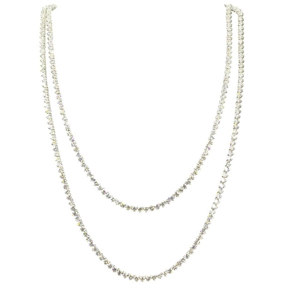 Diamond Line Necklace 20 Carat Total Weight