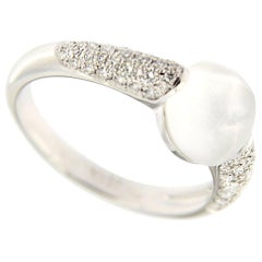 Jona Moonstone White Diamond 18 Karat White Gold Ring