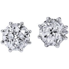 H & H 2.01 Carat Diamond Stud Earrings 9
