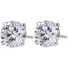 H & H 4.45 Carat Diamond Stud Earrings 5