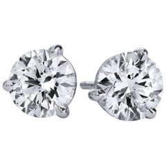H & H 2.04 Carat Diamond Stud Earrings 3