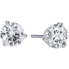 H & H 1.25 Carat Diamond Stud Earrings 10