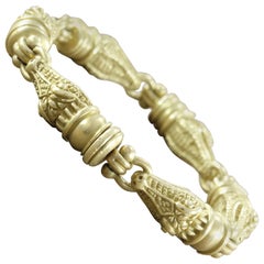 Kieselstein-Cord Gold Alligator Link Bracelet