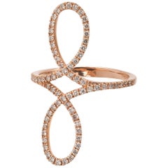 Rose Gold Fashion Ring with Diamonds