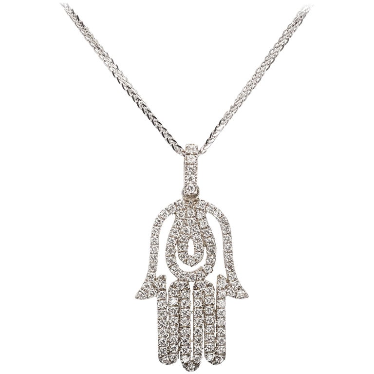 Hamsa Pendant Necklace, Gold main image 0