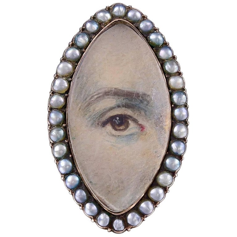 Antique Lover's Eye Pearl Gold Ring at 1stDibs antique
