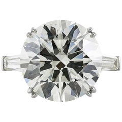 16.02 Carat Brilliant Cut Baguette Shoulders Platinum Ring 9