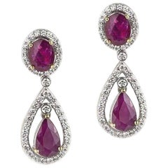 Ruby and Diamond Earrings 7.67 Carat 9
