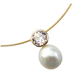 Michael Kneebone Paspaley South Seas Pearl "Silver Sapphire" Pendant Necklace