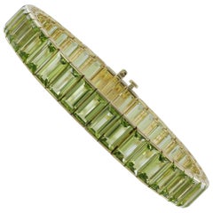 26 Carat Emerald Cut Peridot Bracelet