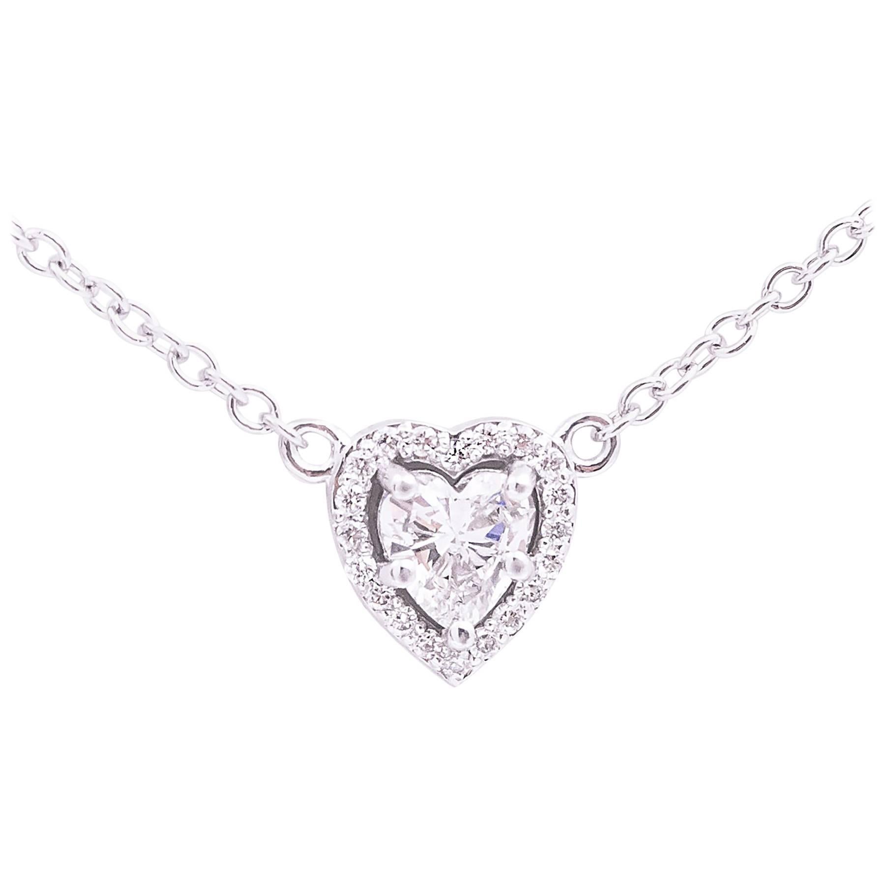 Alluring Fancy Cut Diamond Heart Pendant For Sale
