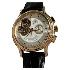 Zenith 18.0240.4021/01.C495 Chronomaster T Open 18K Rose Gold Leather Strap Box