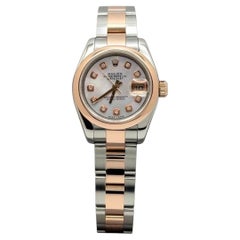 Rolex Lady Datejust 179161 26mm Mother of Pearl Diamond Dial 18k Rose Gold Steel