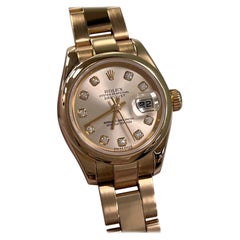 Rolex Ladies Datejust 179165 Factory Pink Diamond Dial 18K Rose Gold
