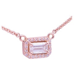 Resplendent Emerald Cut Diamond Pendant