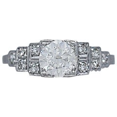 .75 Carat Diamond Antique Platinum Engagement Ring 3
