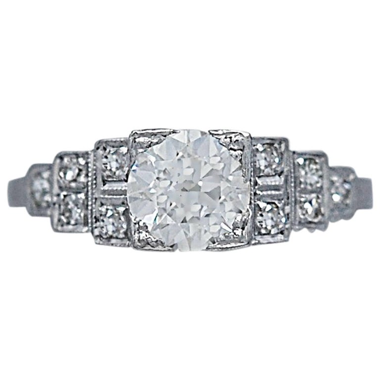 Antique Diamonds in Art Deco Engagement Ring Style Setting ...