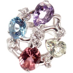 Chanel Venitienne Diamond Tourmaline Beryl Aquamarine Amethyst White Gold Ring