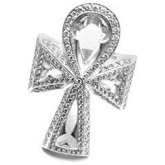 Loree Rodkin Bague en or à quatrefoil Ankh de grande taille en diamant Succession de Jackie Collins