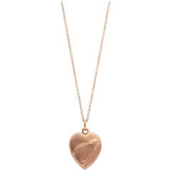 Rose Gold Wishbone Heart Pendant