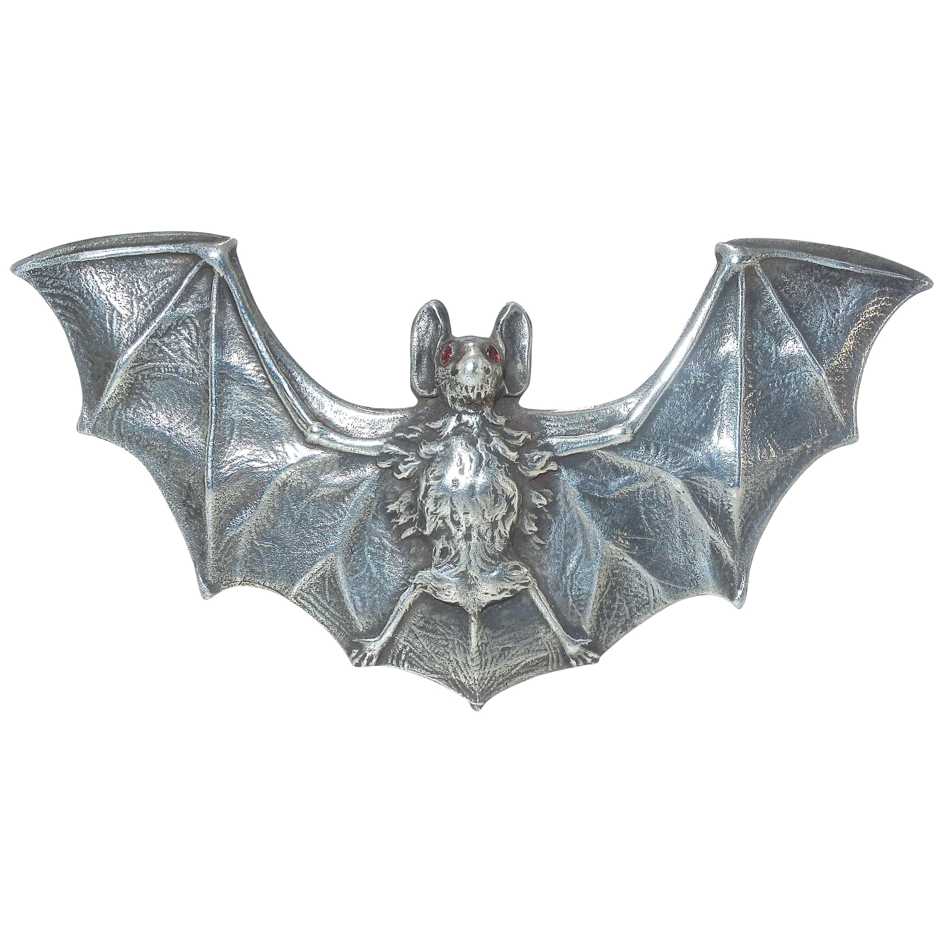 Art Nouveau Sterling Silver Bat Brooch