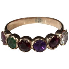 Ruby Emerald Garnet Amethyst Diamond Regard Antique Ring