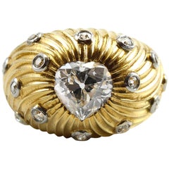 Tiffany & Co. Schlumberger Old-Cut Heart Gold Ring