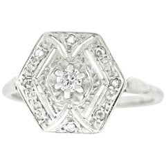 Art Deco Diamond Gold Ring 2