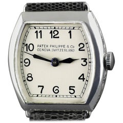 Patek Philippe Platinum Art Deco Tonneau Shaped Manual Wristwatch, 1938 11