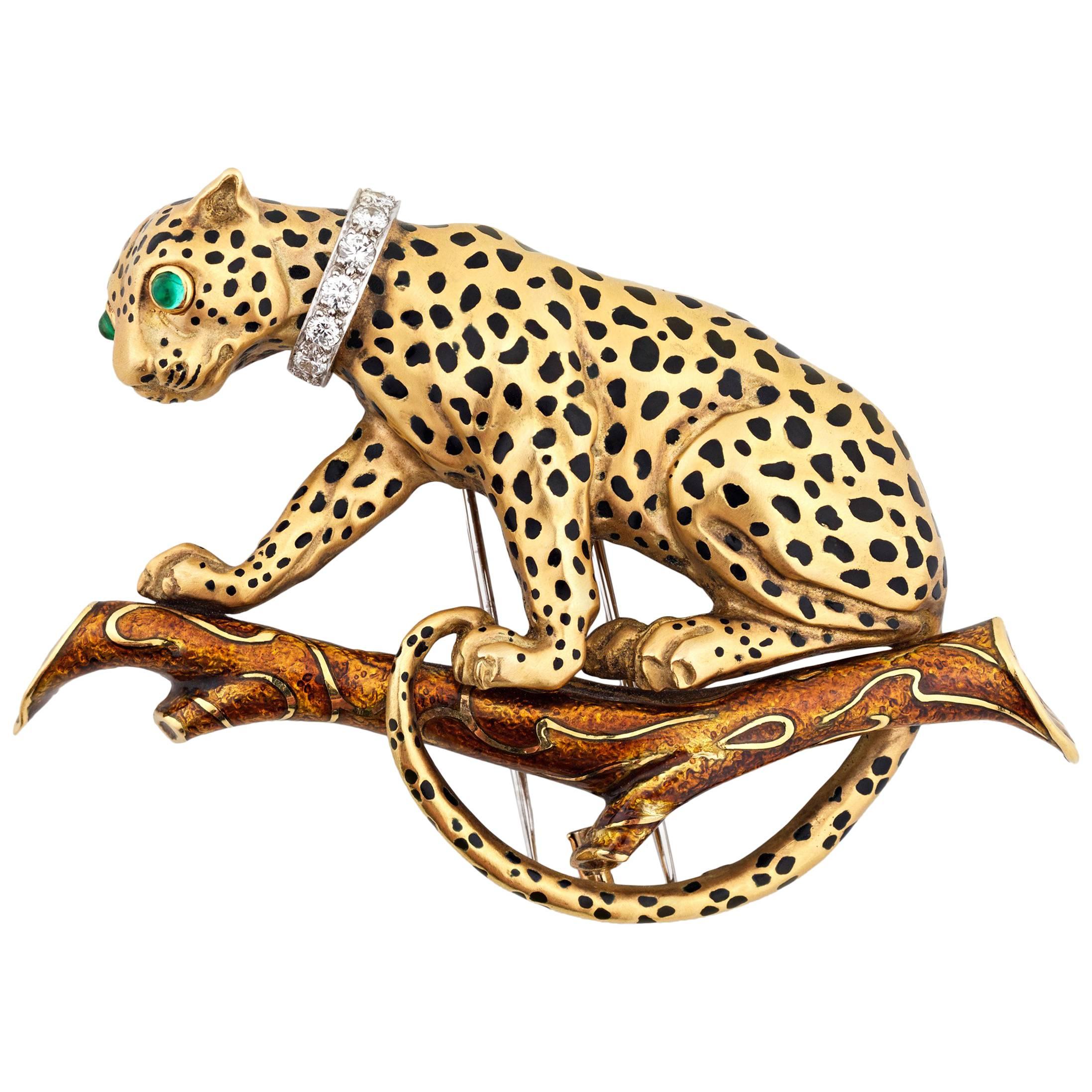 David Webb Leopard Brooch