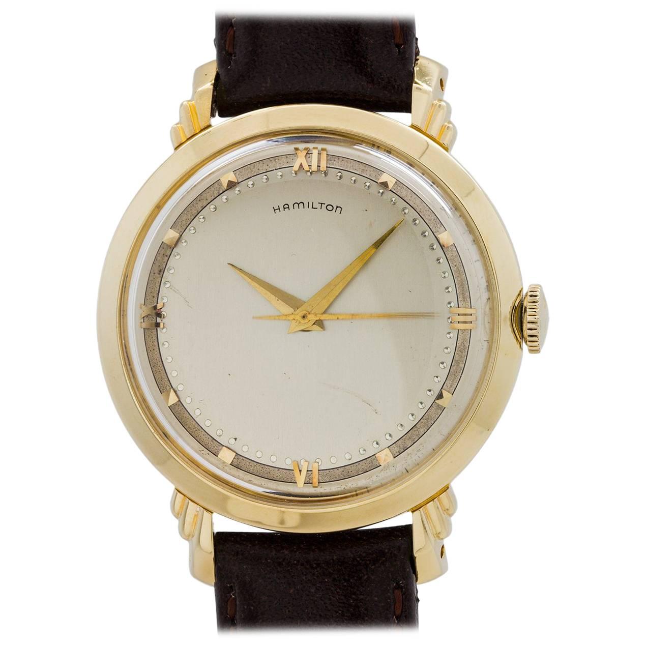 Hamilton Yellow Gold Sedgman Dress Manual Wristwatch, circa 1953