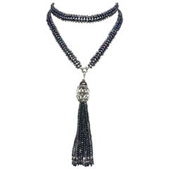Marina J Black Pearl, Hematite and Rhodium Sterling Silver Beaded Sautoir 5