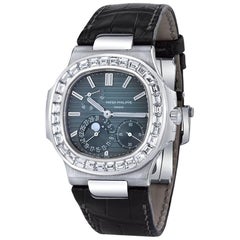 Used Patek Philippe White Gold Diamond Nautilus Special Edition Wristwatch