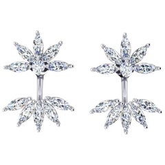 Ferrucci 2.10 Carat Marquise Diamonds Sta Platinum Earrings